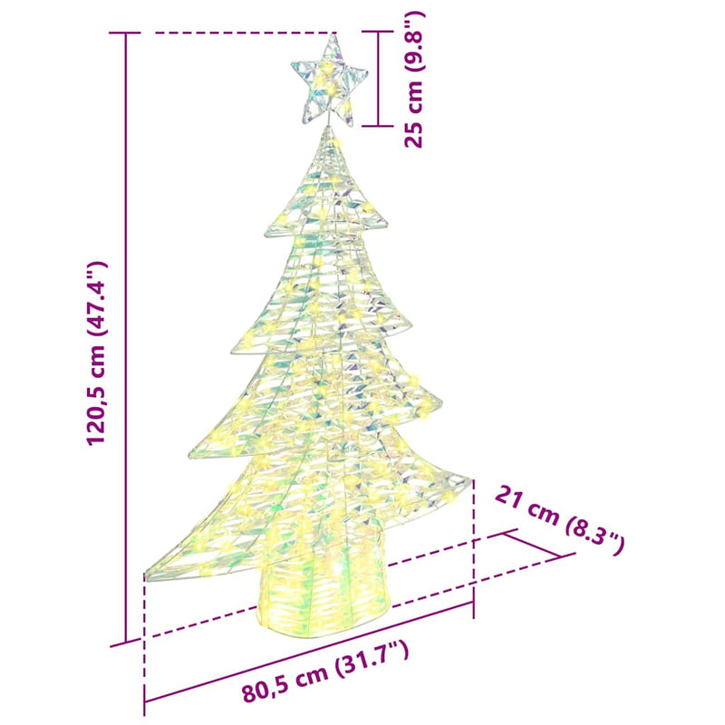 vidaXL Karácsonyfa 120 LED-del Meleg fehér 120 cm PET
