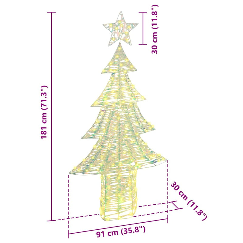 vidaXL Karácsonyfa 240 LED-del Meleg fehér 180 cm PET