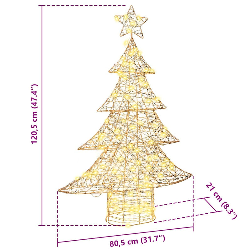 vidaXL Karácsonyfa 120 LED-del Meleg fehér 120 cm PET