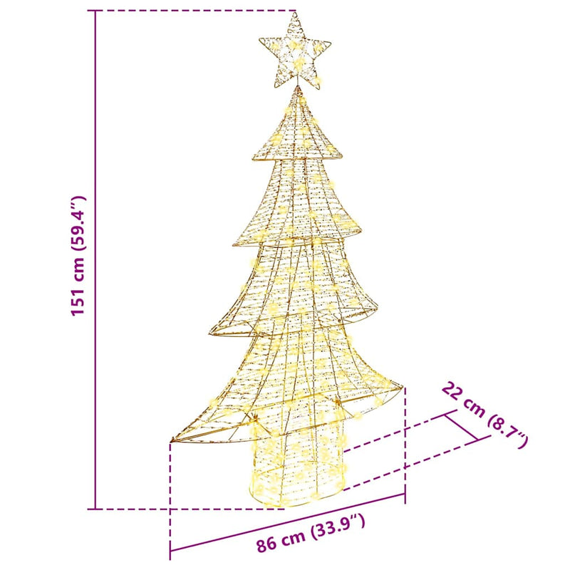 vidaXL Karácsonyfa 160 LED-del Meleg fehér 150 cm PET