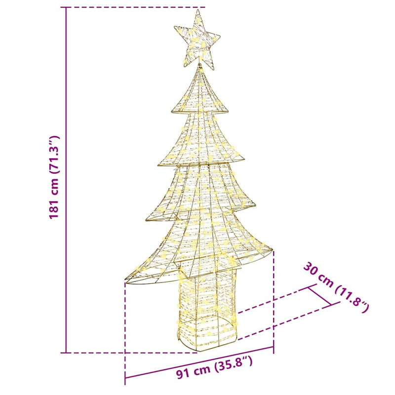 vidaXL Karácsonyfa 240 LED-del Meleg fehér 180 cm PET