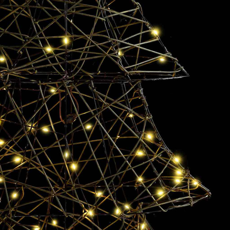 vidaXL Karácsonyfa 160 LED-del Meleg fehér 150 cm Rattan