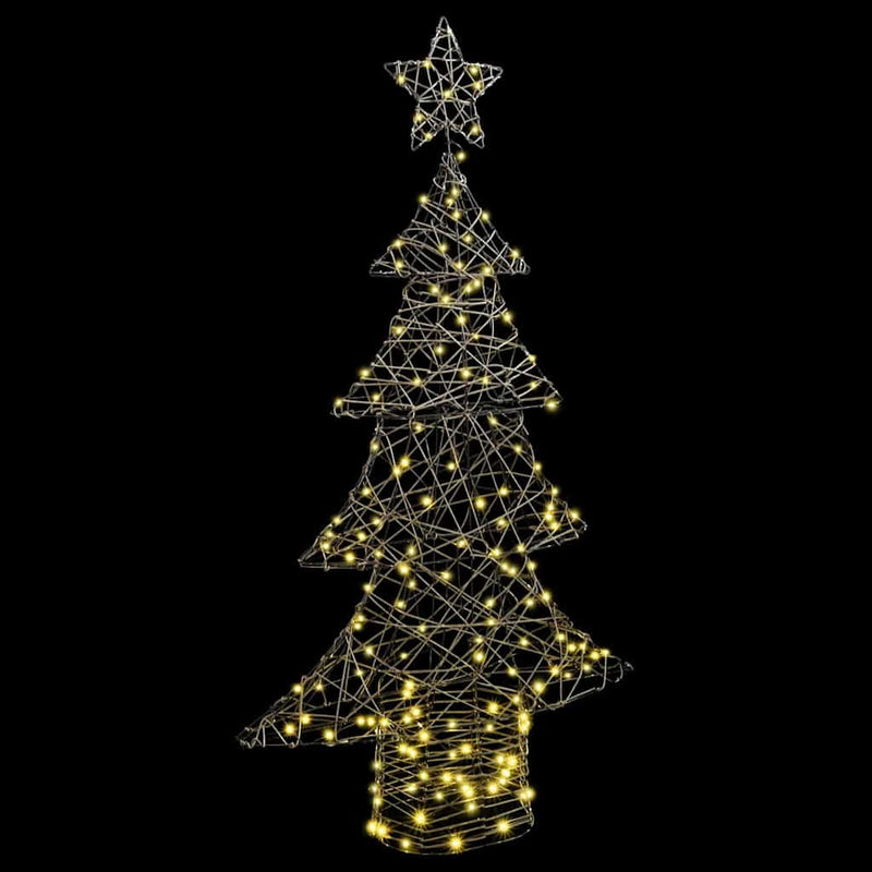 vidaXL Karácsonyfa 160 LED-del Meleg fehér 150 cm Rattan