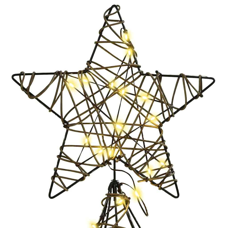 vidaXL Karácsonyfa 240 LED-del Meleg fehér 180 cm Rattan