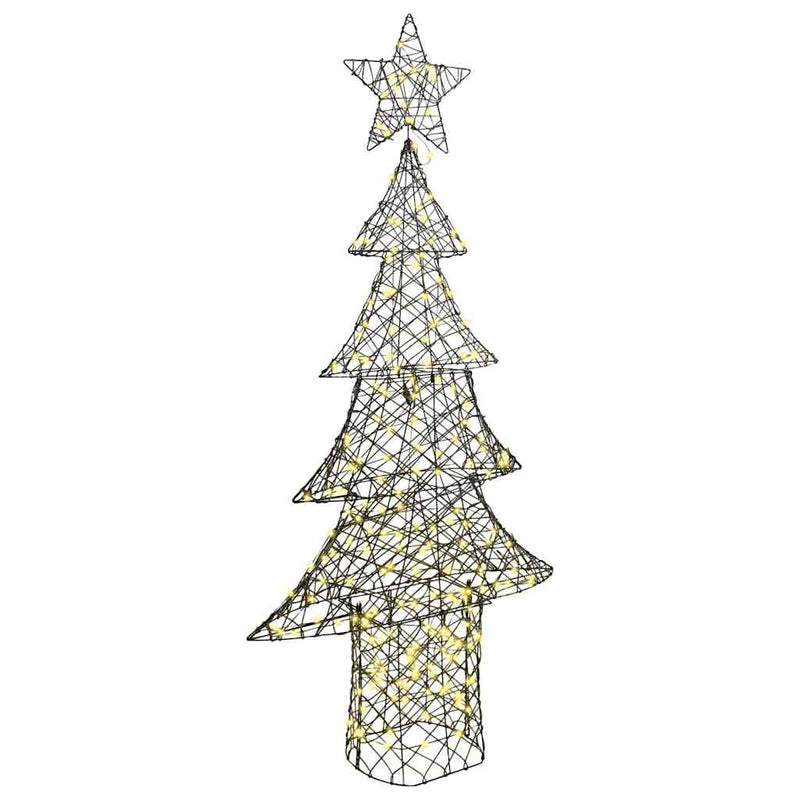 vidaXL Karácsonyfa 240 LED-del Meleg fehér 180 cm Rattan