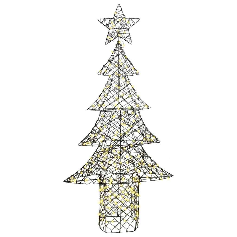 vidaXL Karácsonyfa 240 LED-del Meleg fehér 180 cm Rattan