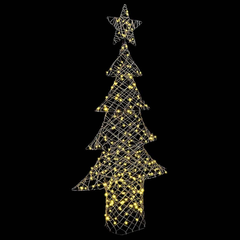 vidaXL Karácsonyfa 240 LED-del Meleg fehér 180 cm Rattan