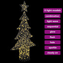 vidaXL Karácsonyfa 240 LED-del Meleg fehér 180 cm Rattan