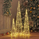 vidaXL Karácsonyfa 90 LED-del 3 pcs Meleg fehér 20 x 20 x 80 cm Akril