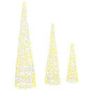 vidaXL Karácsonyfa 90 LED-del 3 pcs Meleg fehér 20 x 20 x 80 cm Akril