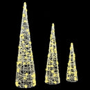 vidaXL Karácsonyfa 90 LED-del 3 pcs Meleg fehér 20 x 20 x 80 cm Akril