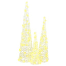 vidaXL Karácsonyfa 90 LED-del 3 pcs Meleg fehér 20 x 20 x 80 cm Akril