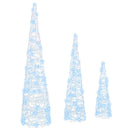 vidaXL Karácsonyfa 90 LED-del 3 pcs Hideg feher 20 x 20 x 80 cm Akril
