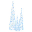 vidaXL Karácsonyfa 90 LED-del 3 pcs Hideg feher 20 x 20 x 80 cm Akril