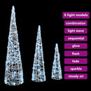 vidaXL Karácsonyfa 90 LED-del 3 pcs Hideg feher 20 x 20 x 80 cm Akril