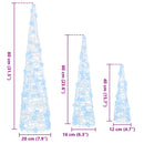 vidaXL Karácsonyfa 90 LED-del 3 pcs Hideg feher 20 x 20 x 80 cm Akril