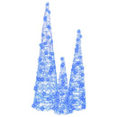 vidaXL Karácsonyfa 90 LED-del 3 pcs Kék 20 x 20 x 80 cm Akril