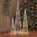 vidaXL Karácsonyfa 90 LED-del 3 pcs Sokszínű 20 x 20 x 80 cm Akril