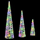 vidaXL Karácsonyfa 90 LED-del 3 pcs Sokszínű 20 x 20 x 80 cm Akril