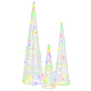 vidaXL Karácsonyfa 90 LED-del 3 pcs Sokszínű 20 x 20 x 80 cm Akril