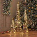 vidaXL Karácsonyfa 90 LED-del 3 pcs Meleg fehér 20 x 20 x 80 cm PET