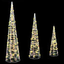 vidaXL Karácsonyfa 90 LED-del 3 pcs Meleg fehér 20 x 20 x 80 cm PET