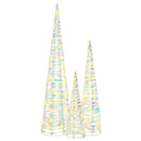 vidaXL Karácsonyfa 90 LED-del 3 pcs Meleg fehér 20 x 20 x 80 cm PET