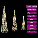 vidaXL Karácsonyfa 90 LED-del 3 pcs Meleg fehér 20 x 20 x 80 cm PET