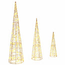 vidaXL Karácsonyfa 90 LED-del 3 pcs Meleg fehér 20 x 20 x 80 cm PET