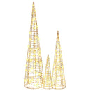 vidaXL Karácsonyfa 90 LED-del 3 pcs Meleg fehér 20 x 20 x 80 cm PET