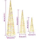 vidaXL Karácsonyfa 90 LED-del 3 pcs Meleg fehér 20 x 20 x 80 cm PET