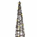 vidaXL Karácsonyfa 90 LED-del 3 pcs Meleg fehér 20 x 20 x 80 cm Rattan