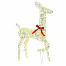 vidaXL Rénszarvas család 3 pcs Meleg fehér 67 x 26 x 127 cm PET