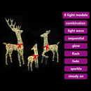 vidaXL Rénszarvas család 3 pcs Meleg fehér 67 x 26 x 127 cm PET