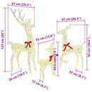 vidaXL Rénszarvas család 3 pcs Meleg fehér 67 x 26 x 127 cm PET