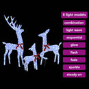 vidaXL Rénszarvas család 3 pcs Hideg feher 68 x 26 x 127 cm szövet