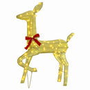 vidaXL Rénszarvas család 3 pcs Meleg fehér 68 x 26 x 127 cm szövet