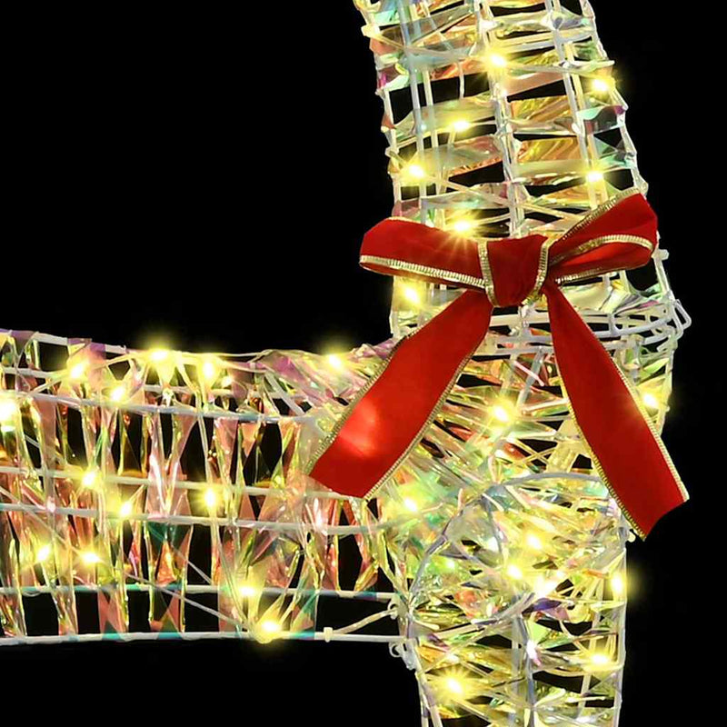 vidaXL 3D rénszarvas Meleg fehér 128 cm PET