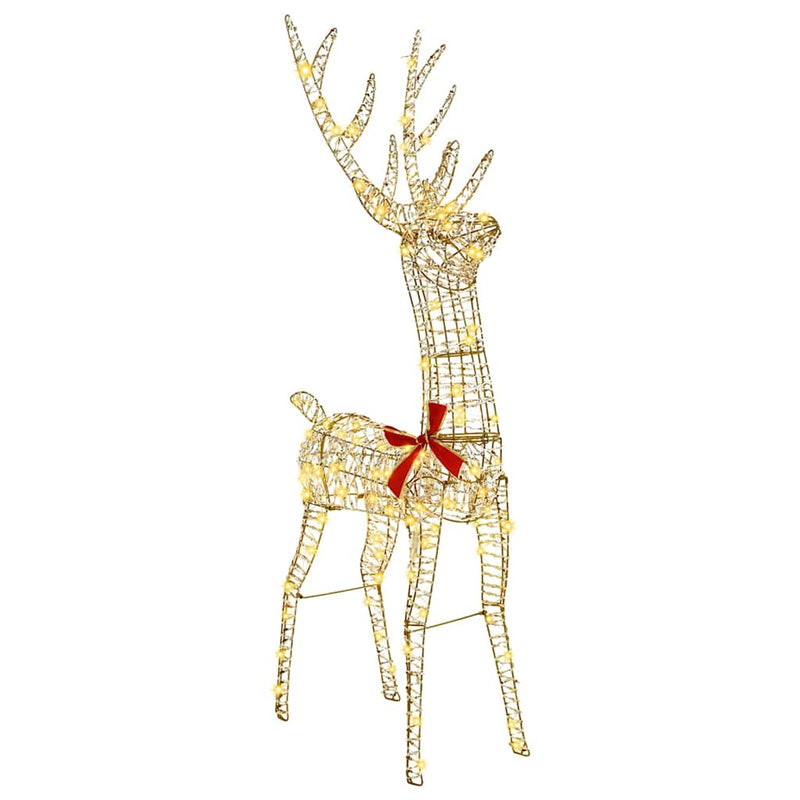 vidaXL 3D rénszarvas Meleg fehér 128 cm PET