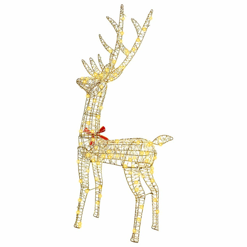 vidaXL 3D rénszarvas Meleg fehér 128 cm PET