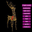 vidaXL 3D rénszarvas 140 LED-del Meleg fehér 128 cm Rattan