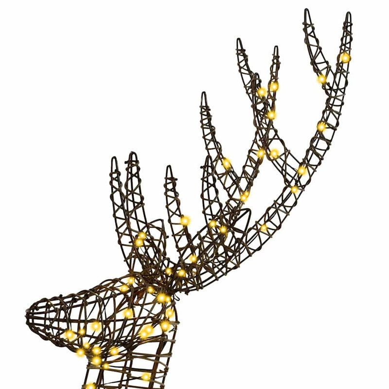 vidaXL 3D rénszarvas Meleg fehér 180 cm Rattan