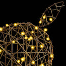 vidaXL 3D rénszarvas 250 LED-del Meleg fehér 180 cm Rattan