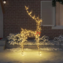 vidaXL 3D rénszarvas 250 LED Meleg fehér 180 cm Rattan