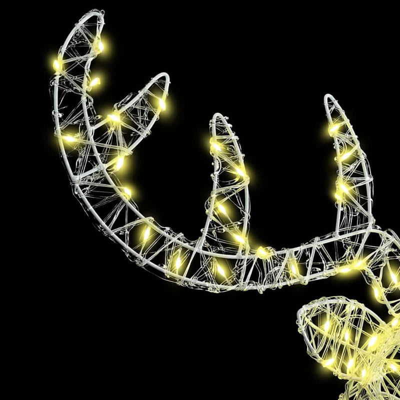 vidaXL Rénszarvas fej 140 LED-del Meleg fehér 60 cm Akril