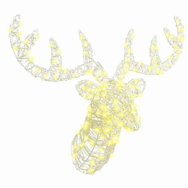 vidaXL Rénszarvas fej 140 LED-del Meleg fehér 60 cm Akril