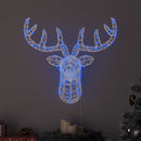 vidaXL Rénszarvas fej 140 LED-del Kék 68 x 36,5 x 62,5 cm Akril