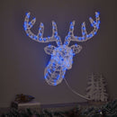 vidaXL Rénszarvas fej 140 LED-del Kék 68 x 36,5 x 62,5 cm Akril