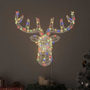 vidaXL Rénszarvas fej 140 LED-del színes 68 x 36,5 x 62,5 cm Akril