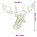 vidaXL Rénszarvas fej 140 LED-del színes 60 cm Akril